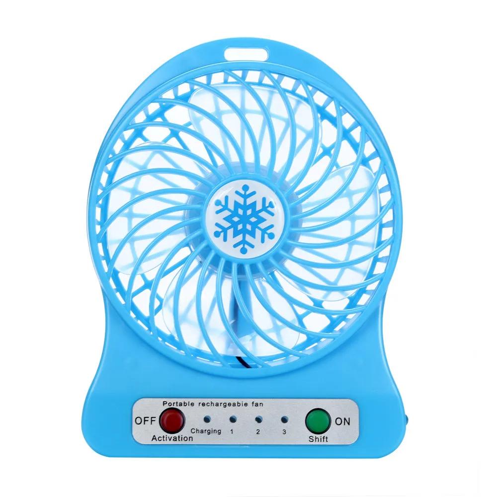 Mini Portable Fan Usb Rechargeable Fan Portable Rechargeable LED Light Fan Cooler Mini Desk USB 18650 Battery Cooling Fans