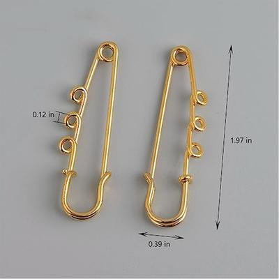 10/20pcs Large Safety Pins Iron Brooch 3 Loops Metal for DIY Garment Blankets Skirts Knitted Fabric Crafts Handicraft Accessorie