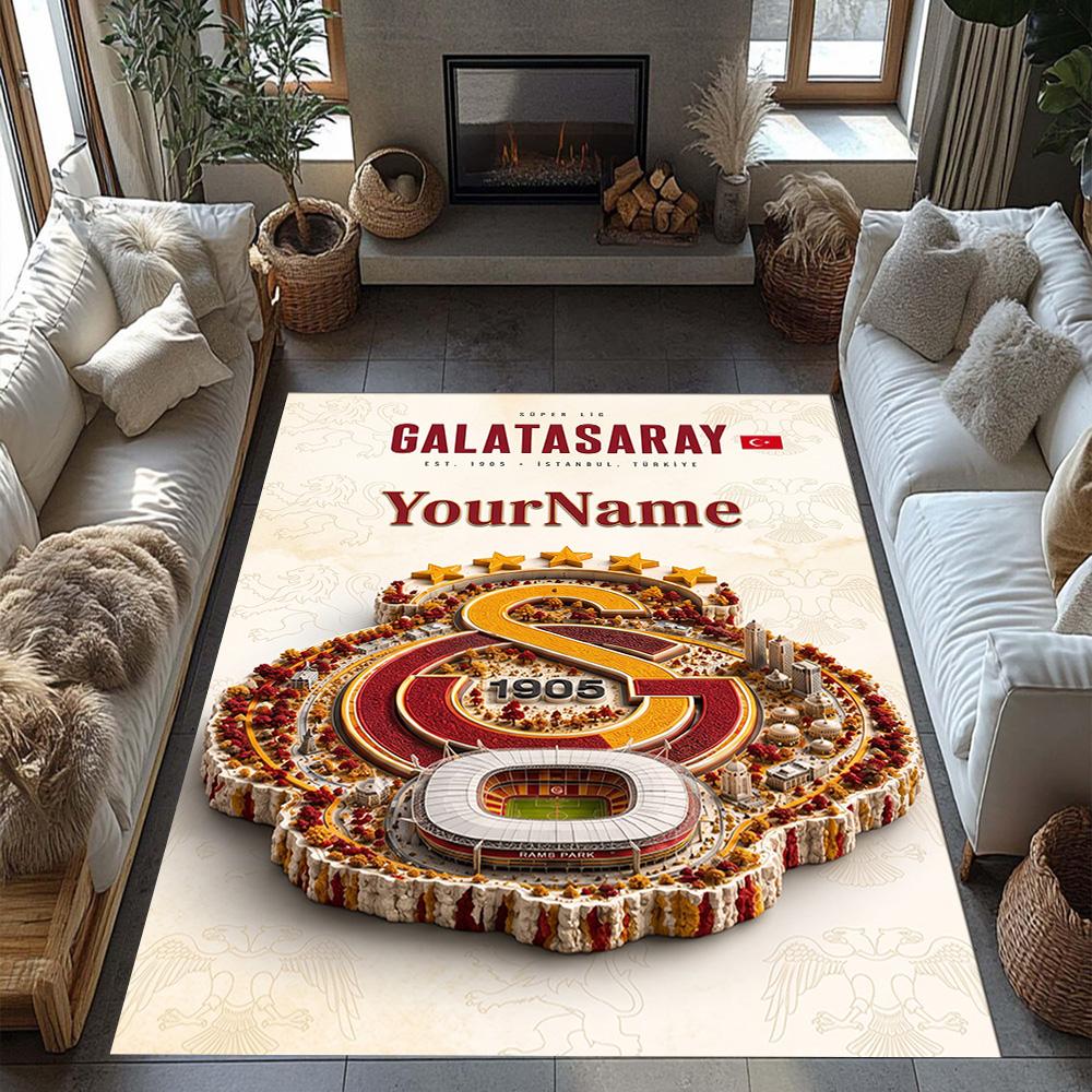 Galatasaray Personalized Text Floor Mat Suitable For Game Room Hallway Bedrooms Foyer Antislip Rug Anime Office Decor Wedding Party Gift