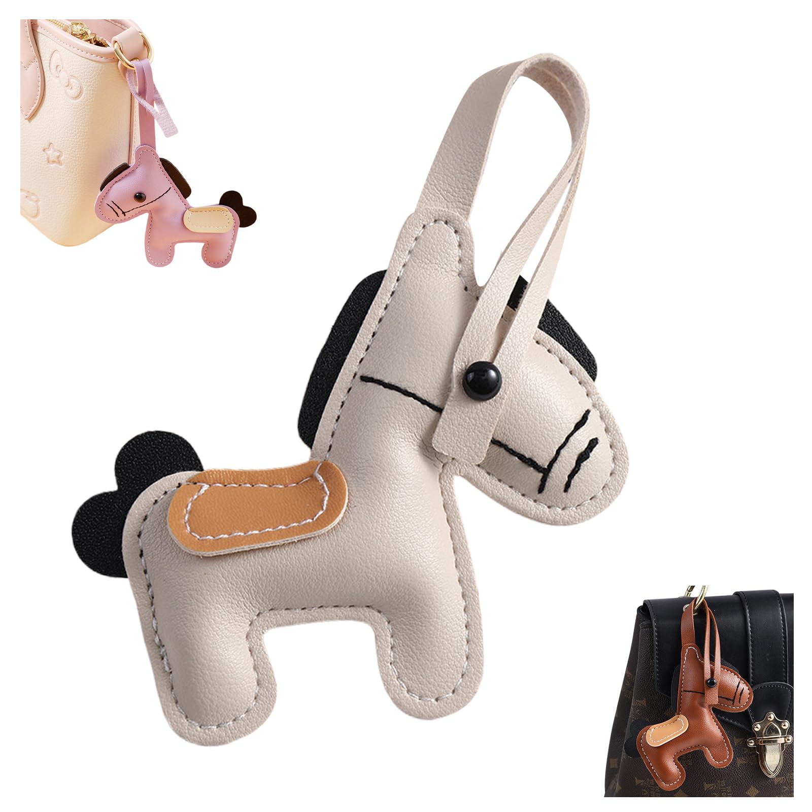 [aninako] Horse Bag Charm Stylish Leather Horse Charm 2026 Year белый