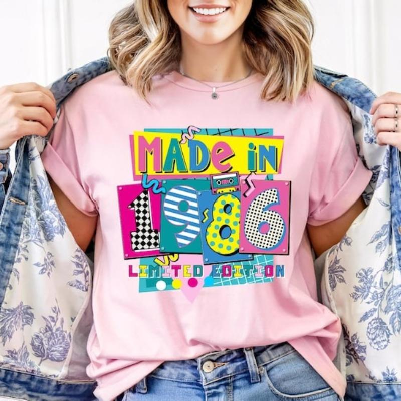 Made in 1986 Limited Edition 40th Birthday Party Shirts Gift Vintage Graphic TShirt Commuter Allmatch Tops Tee Shirt Short S