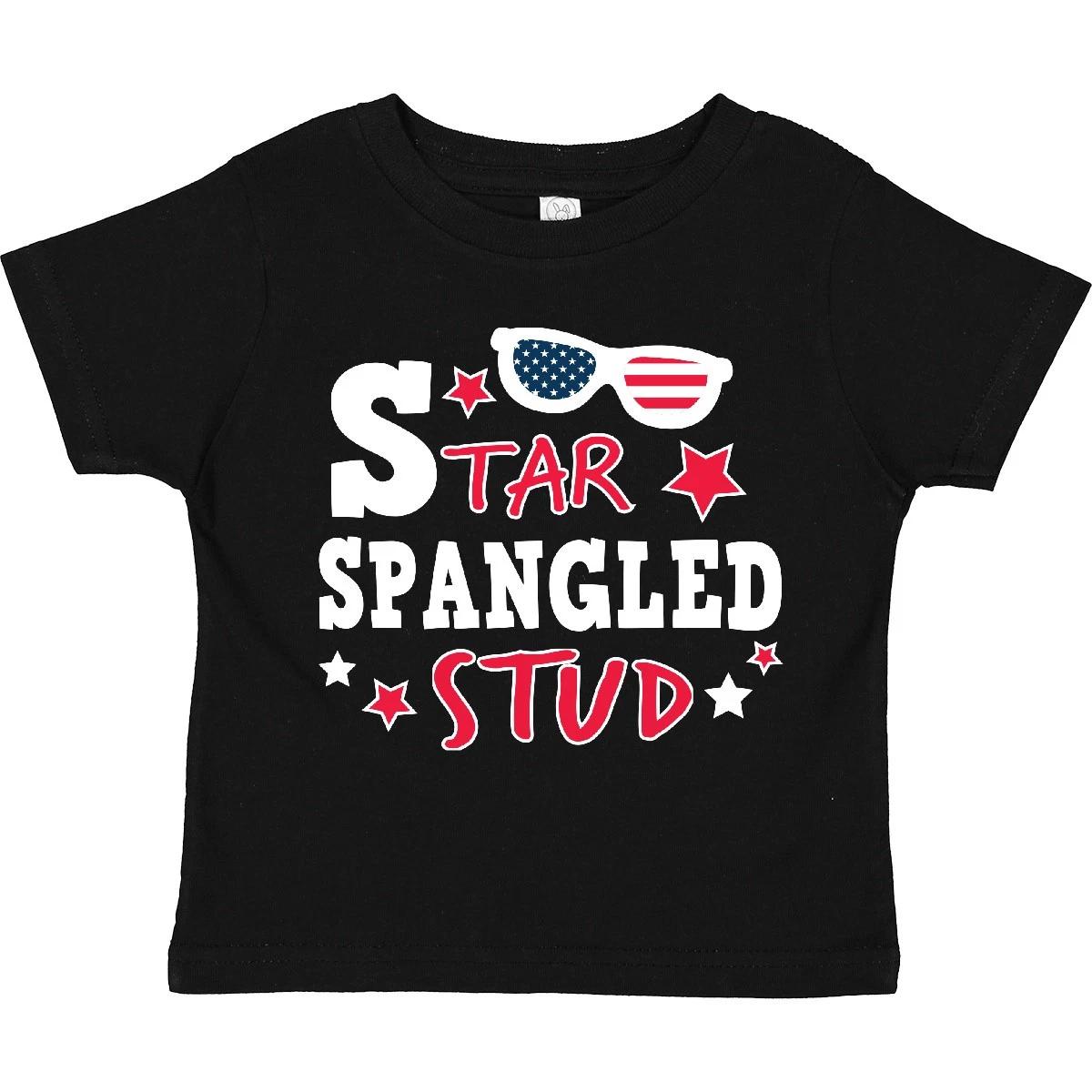 Inktastic Star Spangled Stud With Sunglasses And Stars Toddler T-Shirt Fourth 100