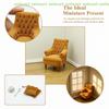 [C]Miniature Flocked Armchair 1Pcs for Dollhouse 112 120 125 130 Scale Single Sofa Furniture Prop