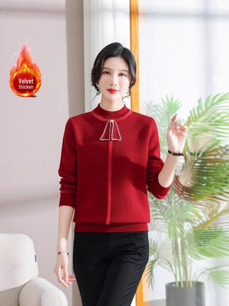2025 Winter Velvet Sweater: Warm, Stylish Base Layer for Middle-aged & Elderly Women