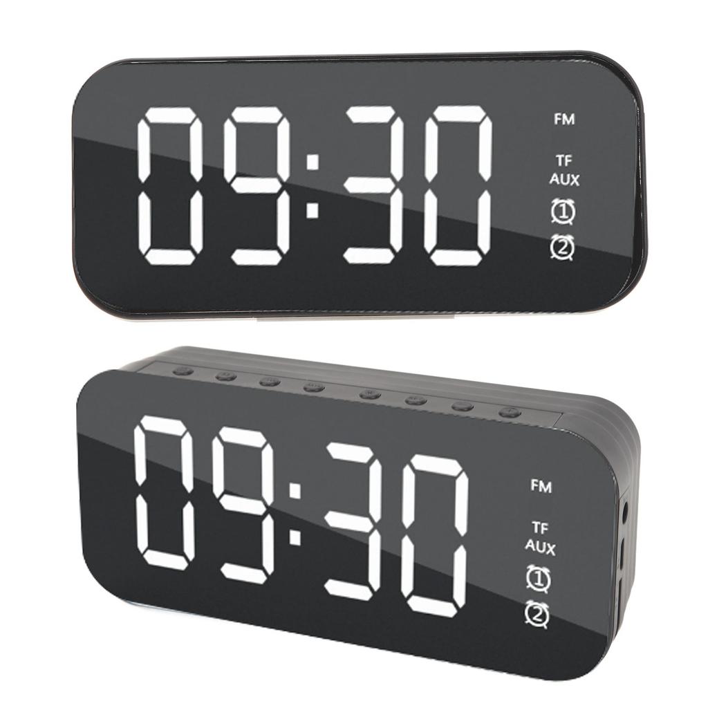 Mirror Surface Alarm Clock Bluetooth Speaker Digital Wireless Alarm Clock Bluetooth Speaker for