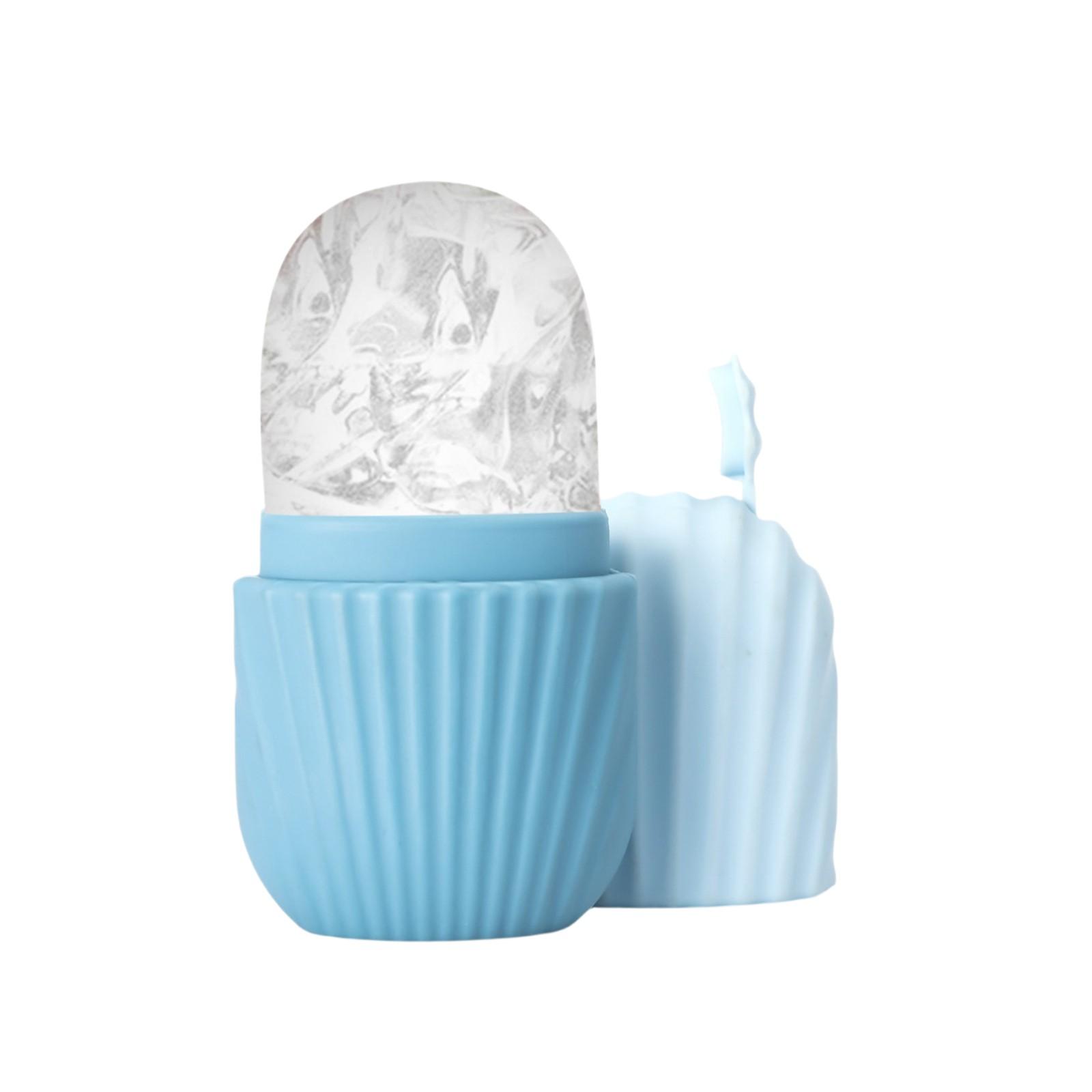 

Поднос для льда для лица, Массажный силиконовый поднос для льда Портативный уход для сужения пор лица Форма для льда One Size синий