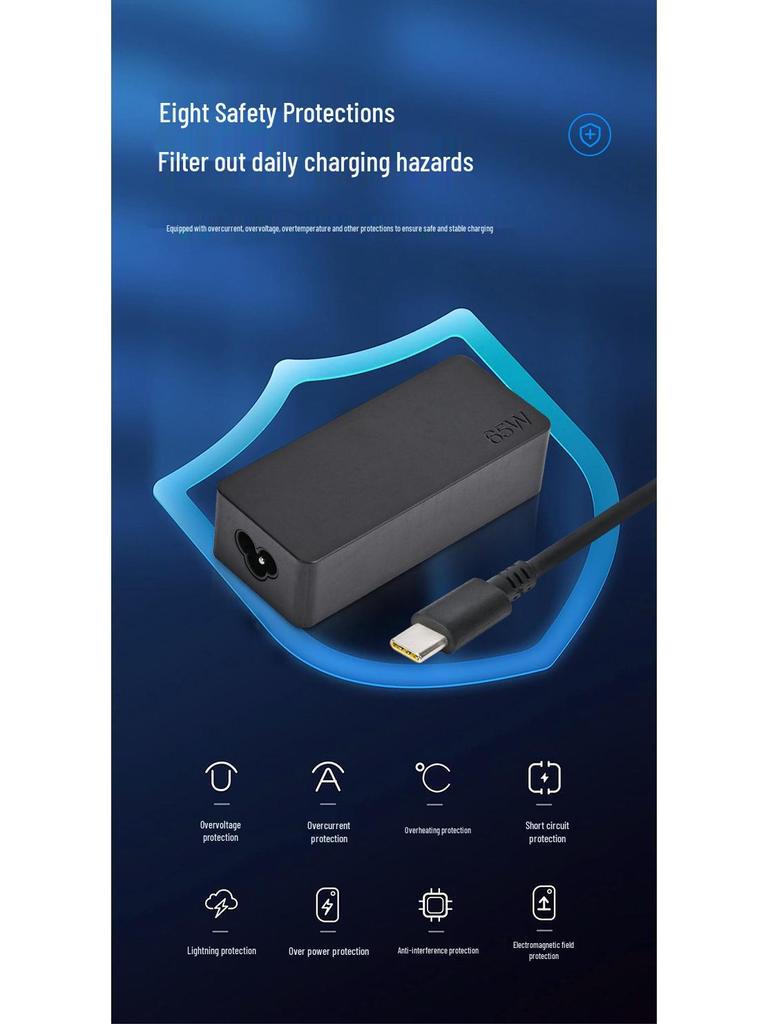 Lenovo 65W USB-C Laptop Power Adapter, 20V 3.25A Low Temperature Solution