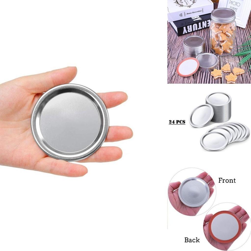 24 Stück Mason Jar Deckel mit normaler Öffnung für auslaufsichere Lebensmittellagerung und Konservierung