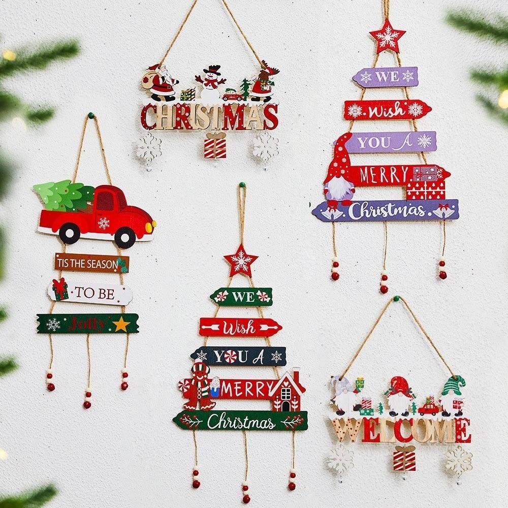 Christmas Hanging Pendant Wooden Wall Ornament 2025 New Door Pendant Home Decor