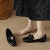 One Foot Women's Shoes Lazy Shoes 2026 Spring and Autumn New Work Soft Leather Patent Leather Single Shoes Low Heel Versatile Women's Shoes