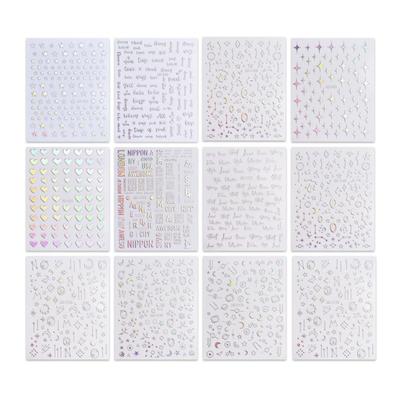 12 Stück Elegante Nagelsticker Einfache DIY Nagelkunst für Partys und Alltag Praktisch und Sicher für Verschiedene Nagelformen