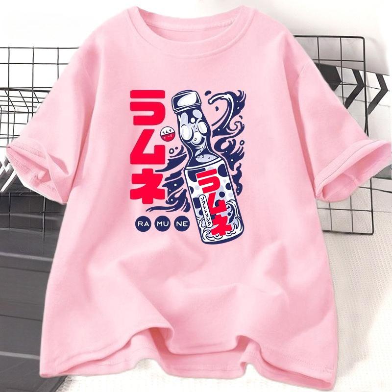 Ramune Japanese Soda Drink Tshirt Unisex WOMEN Cotton Round Neck Graphic T Shirts Casual Summer Loose T Shirt Fashion Clothes