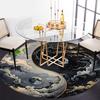 Yin Yang Moon Phase Wall Art DecorRound Non-Slip Chair Mat Chair Carpet for Office Rugs for Office Decor Gift For Valentine's Day Mother's Day Hallowe