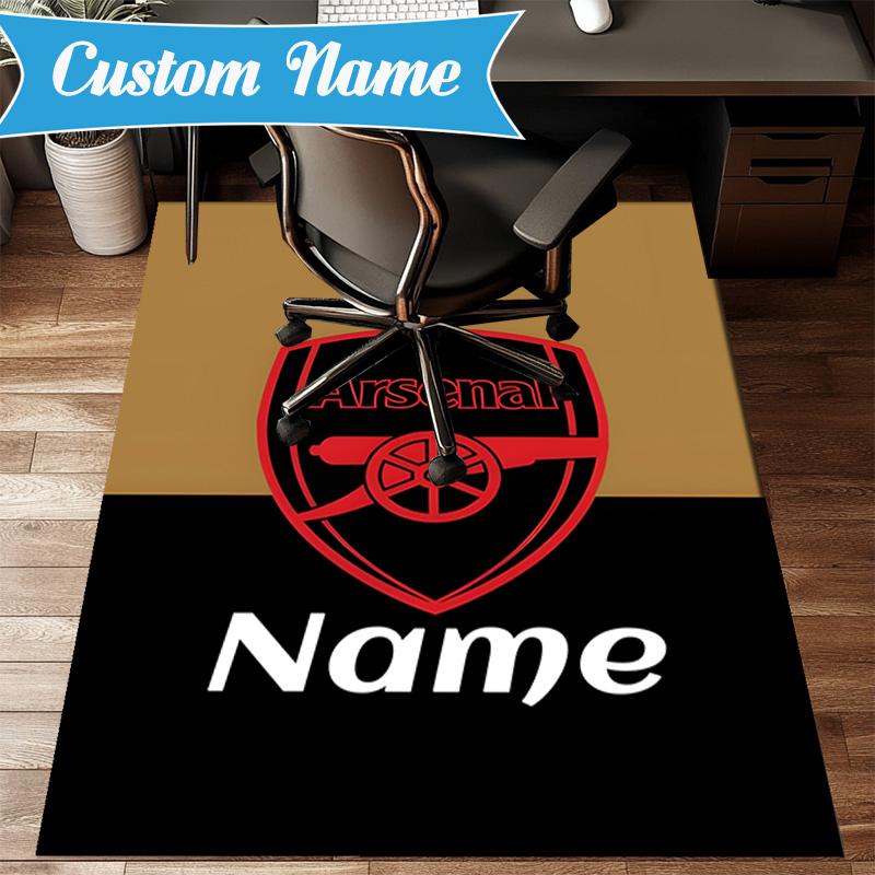Custom Name Arse-nal Football Crest Rug Game Carpet, Floor Mat for Bedroom Living Room Entryway Rug, Home Decor Idea Gift for Christmas birthday