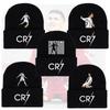 Cr7 Printed Knit Black Hat Warm And Stylish Winter Headwear For Men And Women