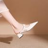 Bag Pointed and Half-dragged Women's Xia New Temperament Pointed Toe Shallow Mouth One-belt Block Heel Kitten Heel Shoes