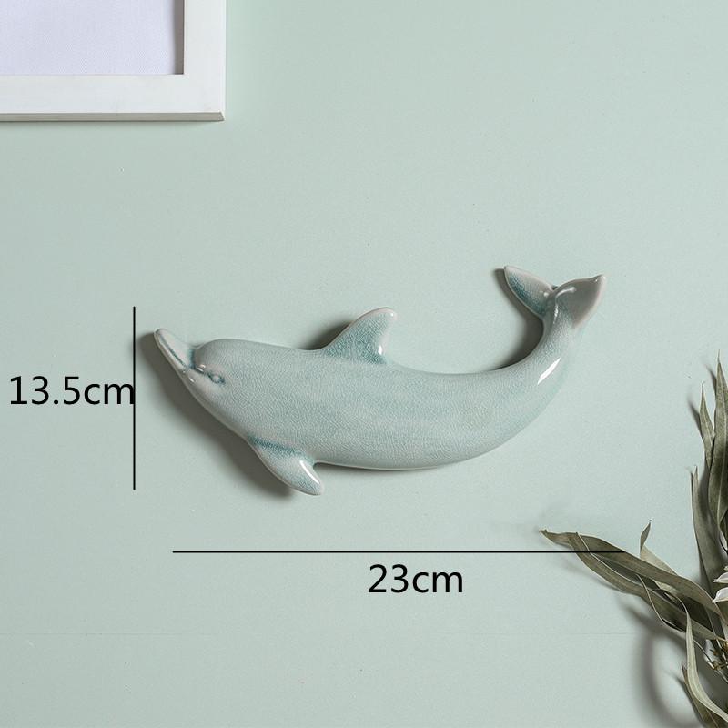 Wall Decoration Ceramic Suspension Dolphin Fish Color Ocean Background Wall Children's Room Decoration Accessories Baby Nursery