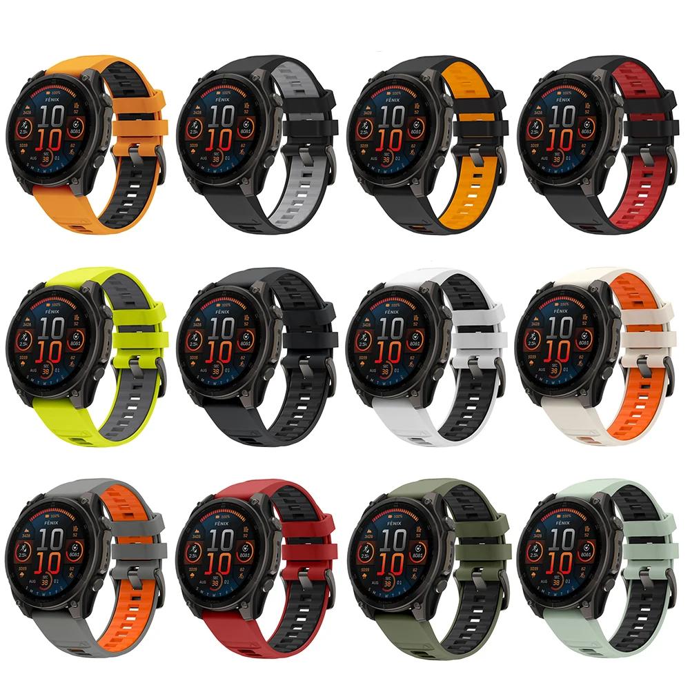 QuickFit 22mm 26mm Silicone Strap For Garmin Fenix 8 E 7X 7 Pro Solar/6X/Epix/Forerunner 965/Instinct 2X/Enduro 3 Official Band