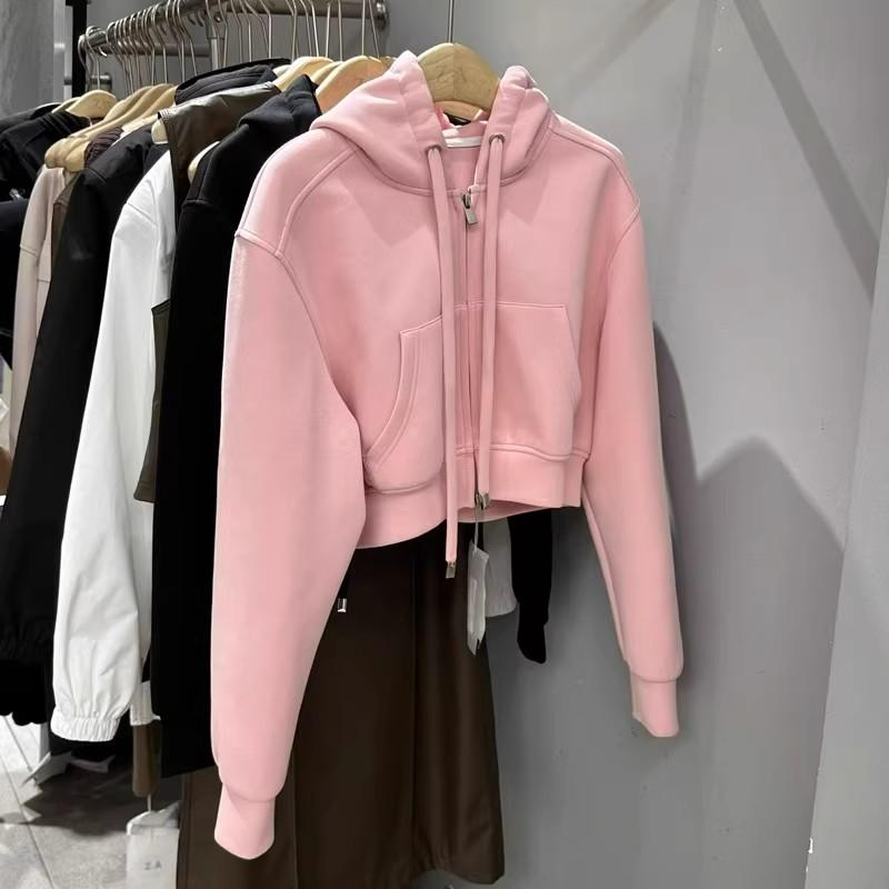 Cardigan Sweater Women's Autumn and Winter Korean Version Short Hooded Korean T-shirt Women's Coat Trendy Ins Women's Top Women's