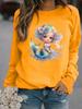 Winter Round Neck Fashion Sweatshirt with Long Sleeves, Featuring a Variety of Popular Patterns for Women