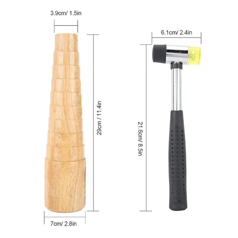 Metal Forming Tool Set Rubber Mallet Bracelet Shaping Rod Jewelry Making Tool Bracelet Shaping Tool for Jewelry Crafting