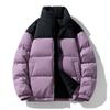 Dopamine Color Block Thick Stand Collar Down Jacket Winter Unisex Warm Casual Fashion