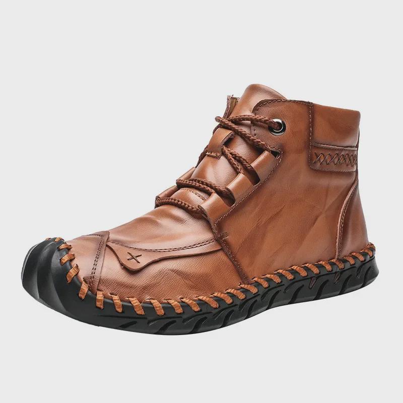 2019 Herren High-Top Martin Boots mit Plus Samt, handgefertigtes Leder, britischer Stil, große Größen, Herbst/Winter