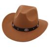 Tibetan Style Western Cowboy Hat Dance Troupe Jazz Hat Men'S And Women'S Curled Top Hat Felt Hat Woolen Hat