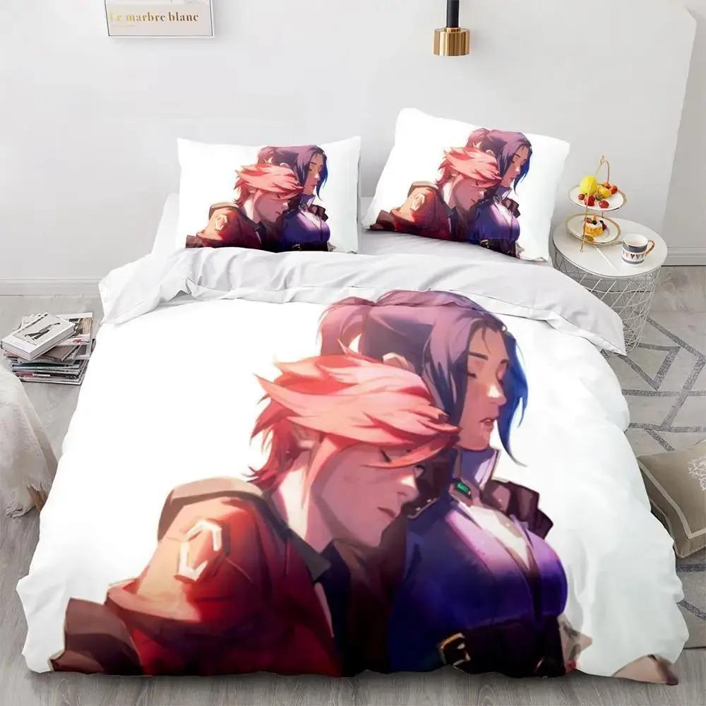 Anime Good Game Jinx Bedding Set Single Twin Full Queen King Size Bed Set Adult Kid Bedroom Duvet Cover Sets Ropa De Cama Kawaii