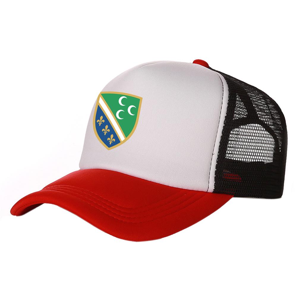 Bosniak National Flag In Sandzak Trucker Cap Summer Unisex Cool Bosnia Baseball Caps Unisex Mesh Net Hats