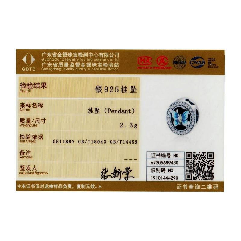 BAMOER 925 margele de farmec cu fluture colorat CZ argint sterling pentru brățară originală, bijuterii DIY