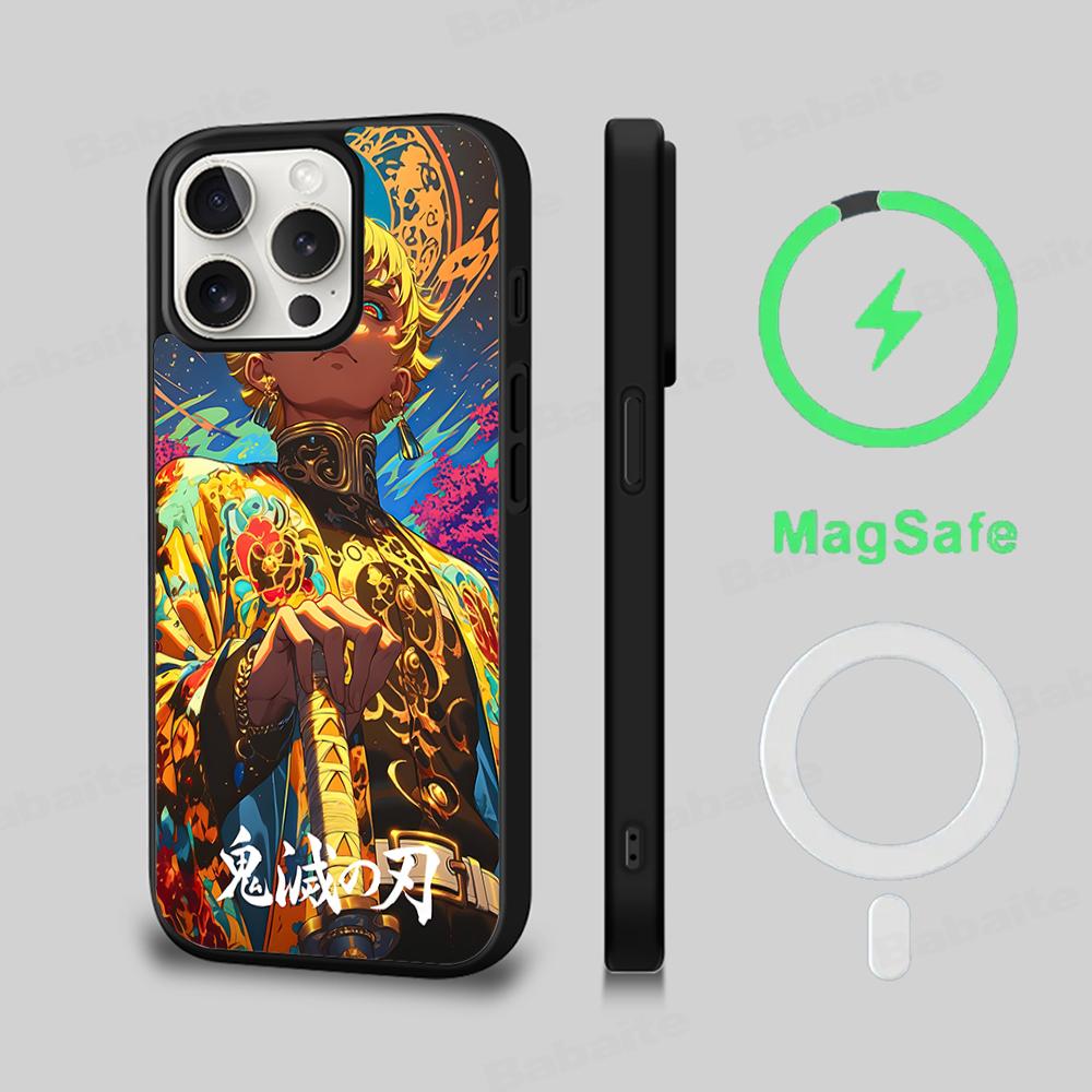 Demon Slayer Phone Case Magnetic Case For IPhone 16 14 13 12 11 15 Pro Max Plus For Magsafe Wireless Charge Cover