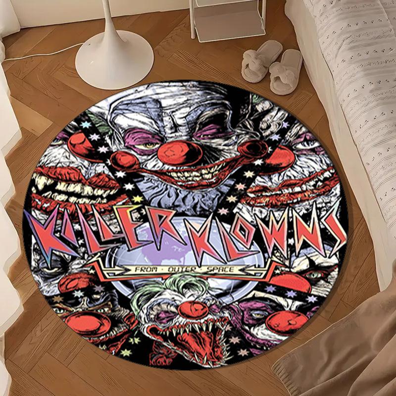 Scary Clown Horror Round Rug for Livingroom,Bedroom, Palyroom, Chair Rug, Area Rug, Circle Carpet, Large Size Fan Christmas Gift
