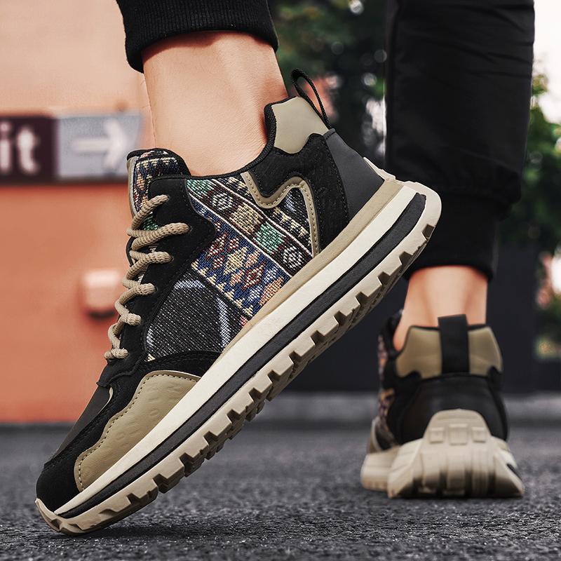Men's shoes new 2024 autumn and winter retro British style trend versatile thick-soled wear-resistant men's casual sports dad shoes