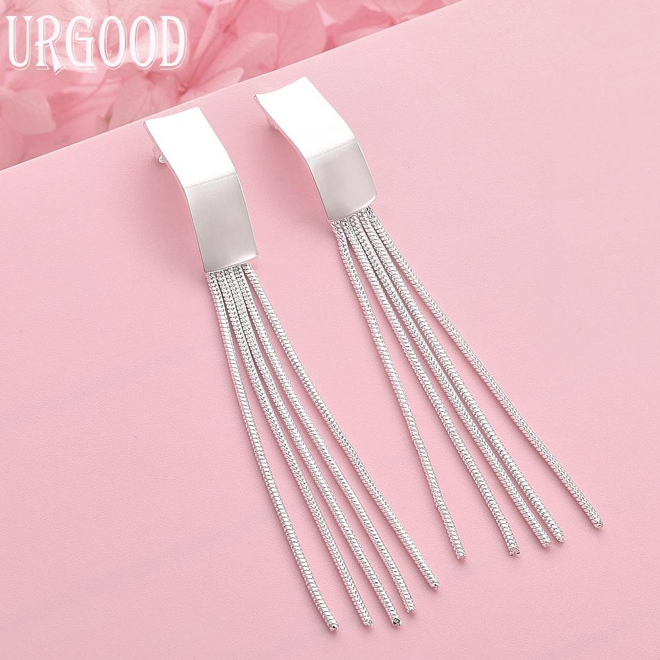 

Модные серьги-подвески из стерлингового серебра 925 пробы, свадебные украшения 7.20*0.70cm