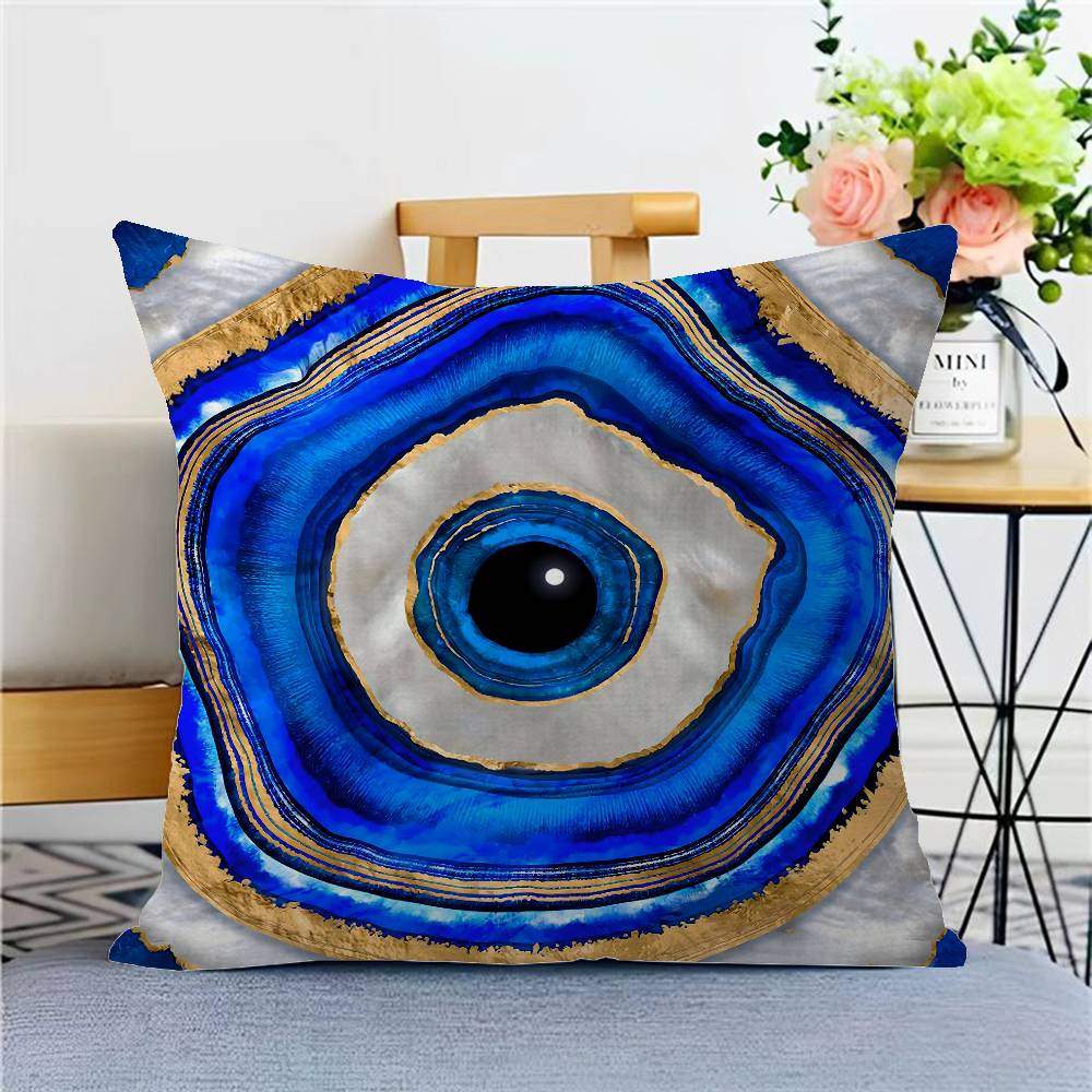 Funny Lucky Evil Eye Pillow Cover Sofa Cushion Cover Home Room Decoration Children Gift