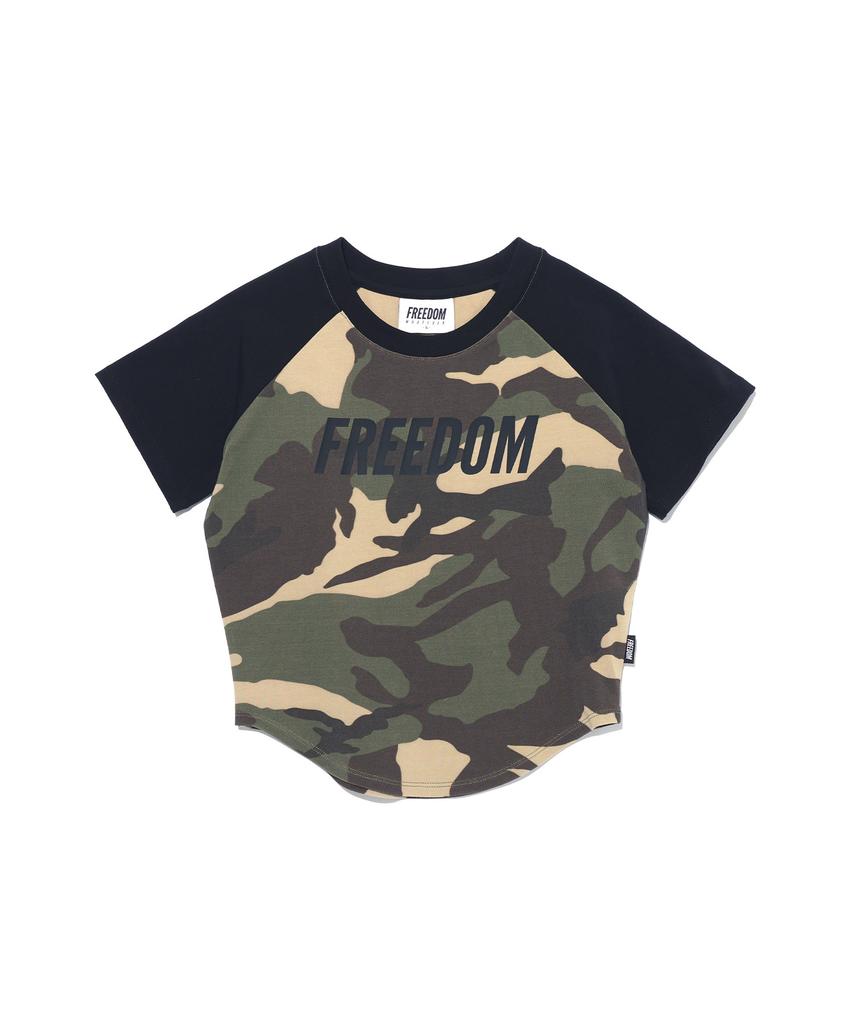 FREEDOM Women'S Logo Raglan T-Shirt (Black Camo)