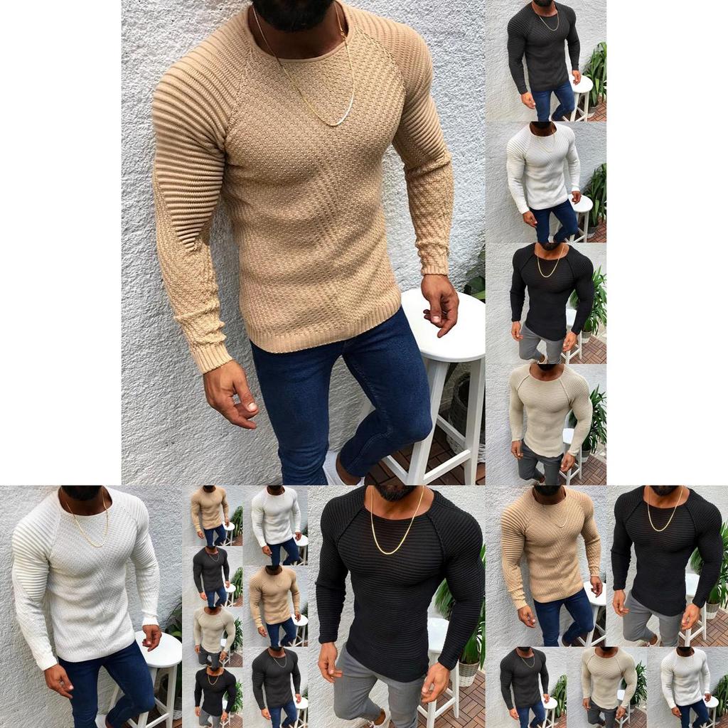 Men O-neck Slim Fit Autumn Winter Sweaters With Long Sleeves For Casual Wear