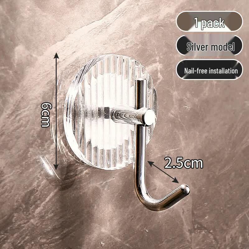 Acrylic Wall-Mounted Adhesive Hook Rack