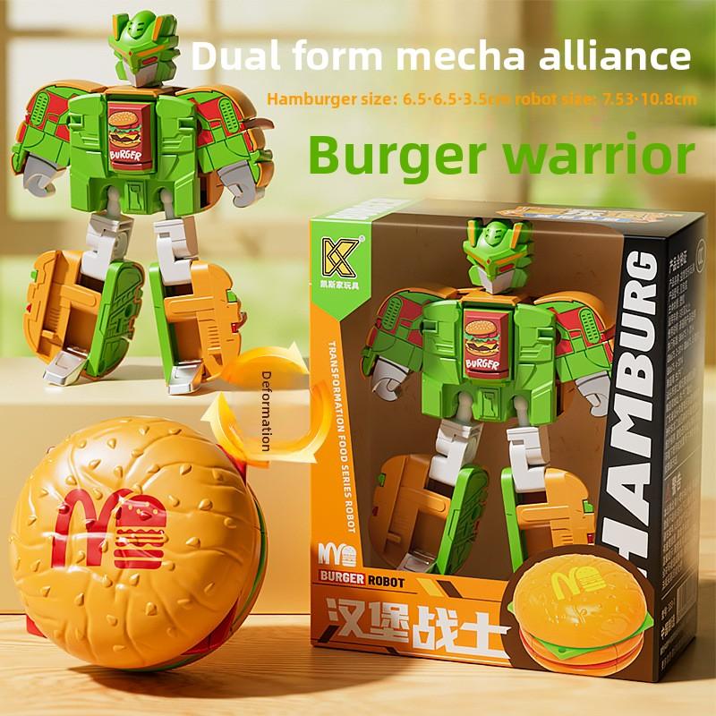 

Burger Cola Fries Ice Cream Transformable Robot Toy Children Mecha Gift Model Hamburger