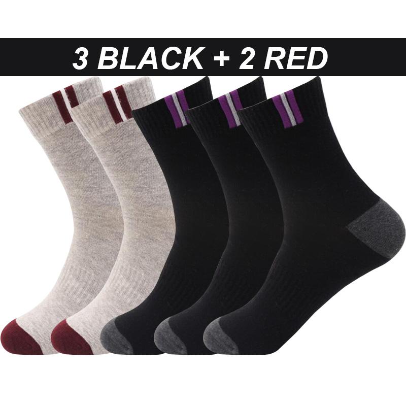 5 Pairs Men's Socks Cotton Large Size 39-48 Business Long Socks Breathable Deodorant Big Size Fashion High Quality