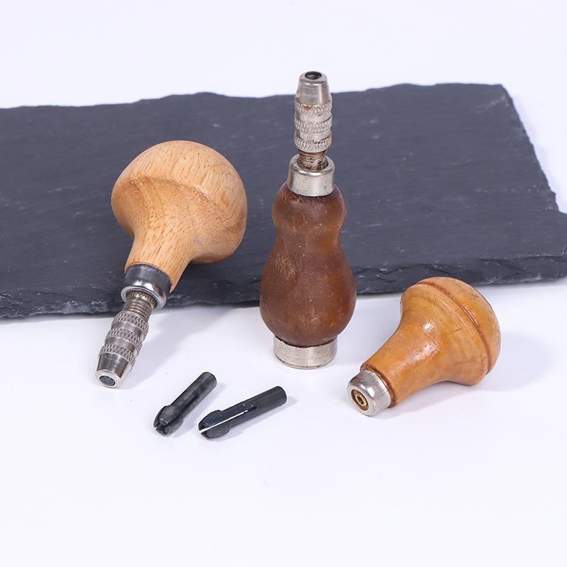 Jewelry Craft Handle Pin Vise Vice Wooden Handle With Chuck Wrapping Drill Tool