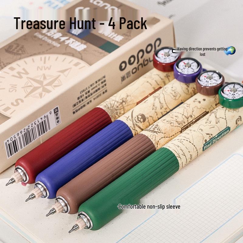 

Синяя гелевая ручка-компас с фруктами 0,5 мм, быстросохнущие черные чернила, кнопочный дизайн, идеально подходит для студентов и практики 0.5mm