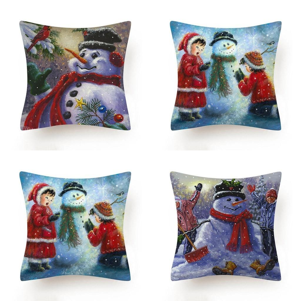 Stylish And Unique Christmas Snowman Pillow Case Perfect For Holiday Home Decor