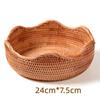 A84E-Retro Handmade Woven Basket Decorative Storage Bamboo Basket Storage Basket Home Water Fruit Basket
