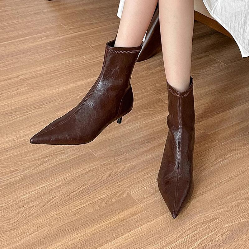 Fashion Ankle Women Boots Designer Dress Heeled Shoes Fashion Pointed Toe Elegant Woman Boots 2025 Winter Pumps Luxury Sexy Mujer Botas