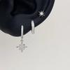 Sweet Bowknot Tassel Ear Bone Nail For Women Korean  Bling Zircon Earrings Stainless Steel Accessories Jewelry