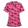 Uniforms Women Medical Elegant Heart Print Obstetrics Medico Top Fashion V-Neck Short Sleeve with Pocket Clinical Uniforms Woman