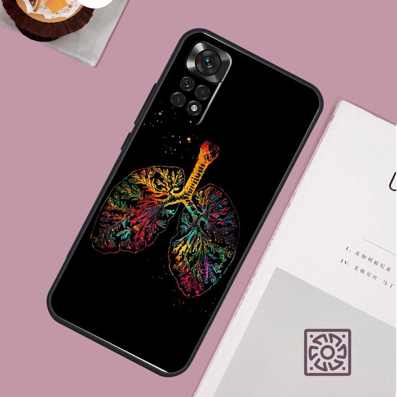 Human Heart Brain Lungs Phone Case For Xiaomi Redmi Note 13 12 12S 12C 13C 10 10C 9 9C 10S 11S 11 Pro Soft Cover