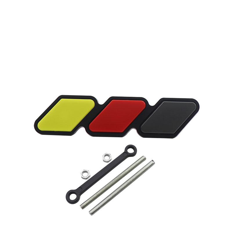 3 Colors Grille Badge Car Three-color National Flag Grille Emblem Mesh Slotted Grill Auto Badge Accessories